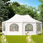 TOOLPORT 5x6, 8 m pagoda sátor, PVC ponyva, fehér - (1067)