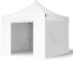TOOLPORT Összecsukható pavilon, Aluminium, 3x3m, 4 oldalpanellel együtt, fehér Pavilon sátor, Piaci sátor, Pop up sátor - (600136)