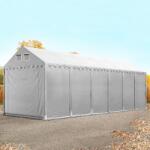 TOOLPORT Ipari sátor, 4x12m, PVC ponyva, szürke, padlókerettel, statikai megerősítés nélkül Raktár sátor - (49864)