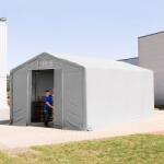 TOOLPORT Ponyva csarnok, 6x8m, PVC ponyva, szürke, statikai megerősítés nélkül Ponyva raktár - (79898)