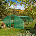 TOOLPORT Fóliás melegház, 4x10m, PE ponyva, zöld Fólia sátor - (8994)