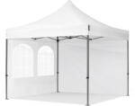 TOOLPORT Összecsukható pavilon, acél, 3x3m, 2 oldalpanellel együtt, fehér Pavilon sátor, Piaci sátor, Pop up sátor - (600035)
