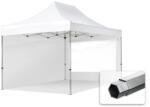 TOOLPORT Összecsukható pavilon, Aluminium, 3x4, 5m, 2 oldalpanellel együtt, fehér Pavilon sátor, Piaci sátor, Pop up sátor - (600214)