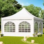 TOOLPORT 4x4 m pagoda sátor, PVC ponyva, fehér - (1063)