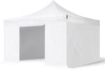TOOLPORT Összecsukható pavilon, acél, 4x4m, 4 oldalpanellel együtt, fehér Pavilon sátor, Piaci sátor, Pop up sátor - (600131)