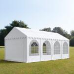 TOOLPORT Parti sátor, 4x8m, PVC ponyva, fehér, padlókerettel Sörsátor, Rendezvény sátor - (7643BL)