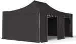 TOOLPORT Összecsukható pavilon, Aluminium, 4x6m, 4 oldalpanellel együtt, fekete Pavilon sátor, Piaci sátor, Pop up sátor - (578935)