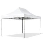 TOOLPORT Összecsukható pavilon, acél, 3x4, 5m, oldalpanelek nélkül, fehér Pavilon sátor, Piaci sátor, Pop up sátor - (600117)