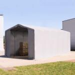 TOOLPORT Ponyva csarnok, 6x12m, PRIMEtex-ponyva, szürke, statikai megerősítéssel (föld alap) Ponyva raktár - (93975)