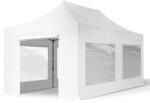 TOOLPORT Összecsukható pavilon, acél, 3x6m, 4 oldalpanellel együtt, fehér Pavilon sátor, Piaci sátor, Pop up sátor - (600085)
