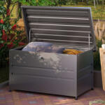 PRIMEYARD Kerti tároló láda, anthracit, 132 x 64 cm Kerti tároló doboz - (GFPV00768)