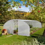 TOOLPORT Fóliás melegház, 4x10m, PE ponyva, fehér Fólia sátor - (9001)