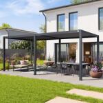 PRIMEYARD 3x6m Pergola, lamellás tetővel, antracit Bioklimatikus pergola - (400124)