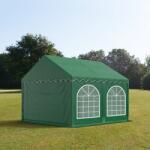 TOOLPORT Parti sátor, 3x4m, PVC ponyva, sötét zöld, padlókerettel Sörsátor, Rendezvény sátor - (7246)