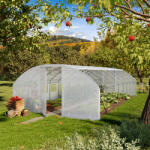 TOOLPORT Fóliás melegház, 4x8m, PE ponyva, fehér Fólia sátor - (9000)