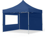TOOLPORT Összecsukható pavilon, Aluminium, 3x3m, 2 oldalpanellel együtt, sötétkék Pavilon sátor, Piaci sátor, Pop up sátor - (59000)