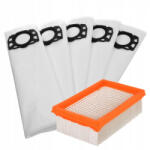  Szűrő és porzsák készlet Karcher WD4/WD5/WD6 porszívókhoz, 5 porzsák + 1 szűrő (2.863-006.0 cikkszám kiváltására)