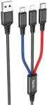 hoco. Мултифункционален - 1м кабел с Lightning, Type - C и micro USB конектори - Многоцветен KP30116