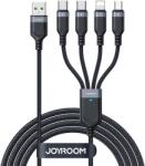 JOYROOM USB кабел 4в1 USB - A - 2 x USB - C / Lightning / Micro за зареждане и пренос на данни 1.2 м - черен KP27724 (27724)