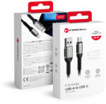Forcell F-Energy USB A - USB C kábel QC4.0 3A 66W Cafule 0, 25 m C256 fekete