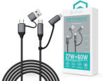 DEVIA Extreme Speed Series Multi Functions 4in1 USB-A/Type-C/Lightning adat- és töltőkábel - fekete - mobilehome