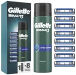 Gillette Gillette Mach3 8 db cserefej + Extra Comfort borotvagél 200 ml (Shave Gel) 200 ml