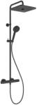Ideal Standard Ceratherm T25+ - Set de duș cu termostat, 26x26 cm, 2 jeturi, negru mătăsos A8530XG (A8530XG)