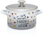 Metalac Oala cu Capac Inox Metalac Secret Ingredient Email 3.5L Diametru 20CM Alb (372790)