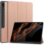 Gigapack tabletvédő álló, bőr hatású, aktív flip, oldalra nyíló, trifold, asztali tartó, ceruza tartó, rozéarany, kompatibilis: Samsung Galaxy Tab S9 Ultra LTE, SM-X916, / Galaxy Tab S9 Ultra WIFI, SM (GP-1636