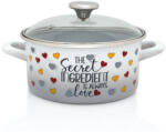 Metalac Cratita Cu Capac Sticla Metalac Secret Ingredient Email 2.8L Diametru 20CM Alb (372785)