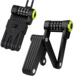 Trizand kerékpárzár, 4 számjegyű, fekete, 16x8cm (összecsukva), 45x8cm (kinyitva), rögzítőkonzollal együtt (FSI18197)