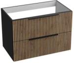 Spectrum Mobilier suspendat pentru lavoar Spectrum, Omaha, 80 cm, riflat, wood black (34071)