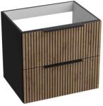 Spectrum Mobilier suspendat pentru lavoar Spectrum, Omaha, finisaj riflat, 60 cm, wood black (35306)