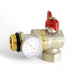 ERMETIQ hollanderes golyóscsap KB 1" hőmérővel, sarok (EG-ER-CHT11-ERM)