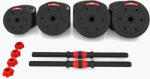 HMS SGP15 40kg-os fekete/piros súlyzó készlet csatlakozással