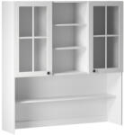 TEMPO KONDELA Felsőszekrény üveggel K120, fehér/sosna andersen, PROVANCE (195367)