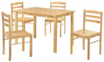 TEMPO KONDELA Étkezőgarnitúra 1+4, tömör fa, természetes, LOAK (399564)