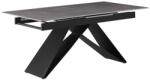 TEMPO KONDELA Kihúzható étkezőasztal, beton/fekete, 160-200x90 cm, MAJED (378147)