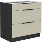 TEMPO KONDELA Alsó szekrény, kasmír/fekete, ARAKA 80 D 3S BB (393090)