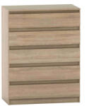 TEMPO KONDELA 5 fiókos komód, tölgy sonoma, HANY NEW 005 (281051)