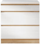 TEMPO KONDELA Alsószekrény, fehér magas fényű HG, LINE D803 (109165)