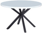 TEMPO KONDELA Étkezőasztal, fehér matt/fekete, átmérő 120 cm, MEDOR (326688)