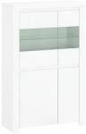TEMPO KONDELA Vitrin 2D2W, fehér fényes, LINDY (303564)