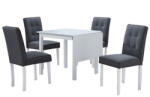 TEMPO KONDELA BJORKNew étkező szett 1+4 , fa/szövet , fehér/szürke (229275)