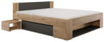 TEMPO KONDELA Ágy tárhellyel, 180x200, artisan tölgy/antracit, UNIS (402521)