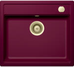 SCHOCK Schock Mono N-100 konyhai mosogatótálca 570 x 510 mm Cristadur Berry, bogyószín és szűrőkosár, távműködtető gomb, túlfolyó takaró White Gold (SETMN100BEPVWGO)