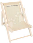 Jolijou Scaun de plajă din lemn pentru păpuși Folding Deckchair My little furniture Jolijou pentru păpuși și jucării de pluș cu dimensiunea de 35 cm (JJ6071)