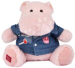 Histoire d'Ours Hipopotam de pluș cu cămașă de blugi Pink Mallow Hippo Histoire d’ Ours roz 20 cm de la 0 luni (HO3375)