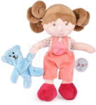 Doudou Păpușă pentru bebeluș Mrs Confettis My First Doll Jolijou 20 cm în overal cu ursuleț și material delicat de la 0 luni (JJ6063) Papusa