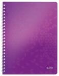Leitz Spirálfüzet, A4, vonalas, 80 lap, LEITZ Wow , lila (E46370062)